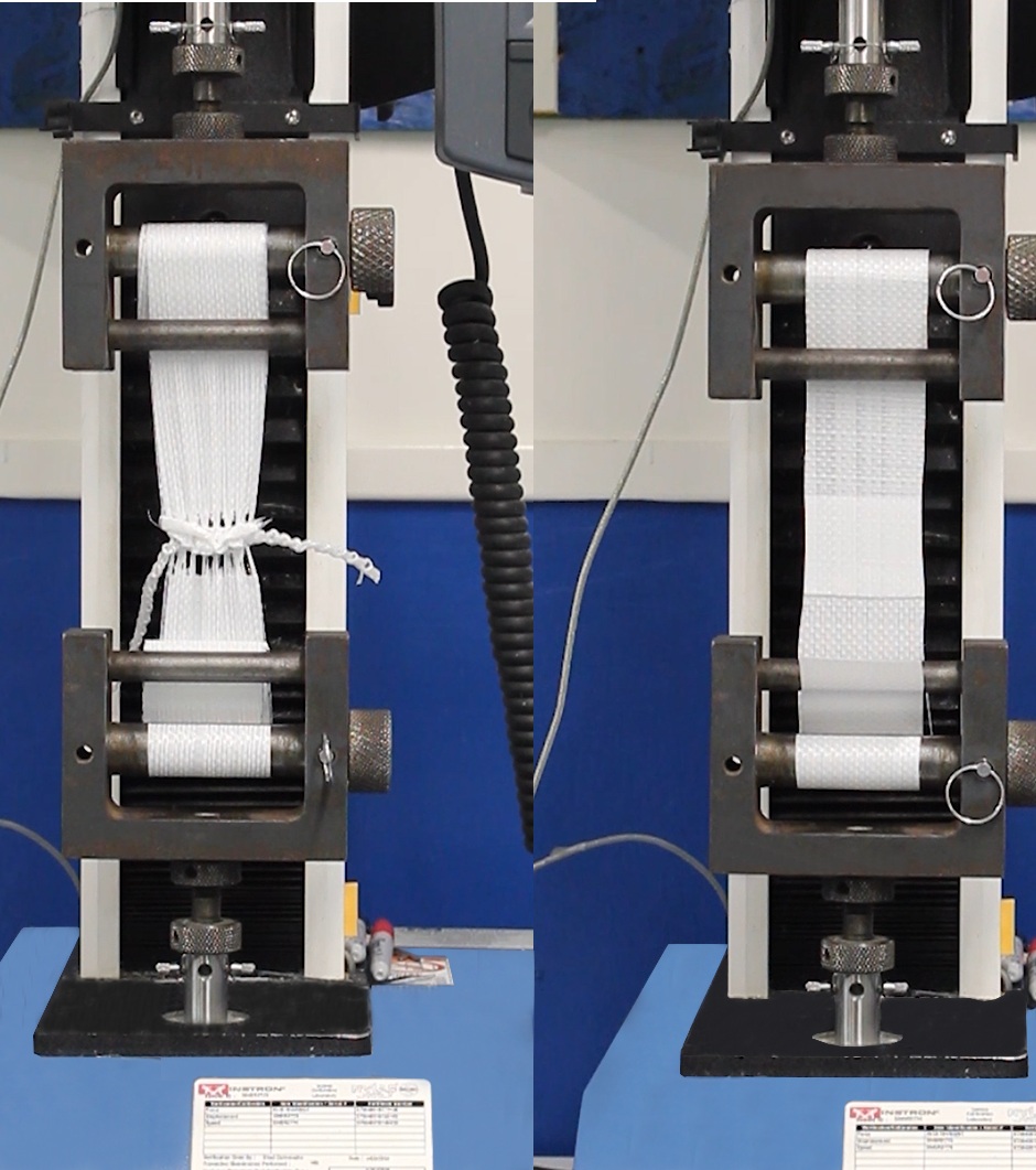 Stressed sewn seam vs Fusion seam under load